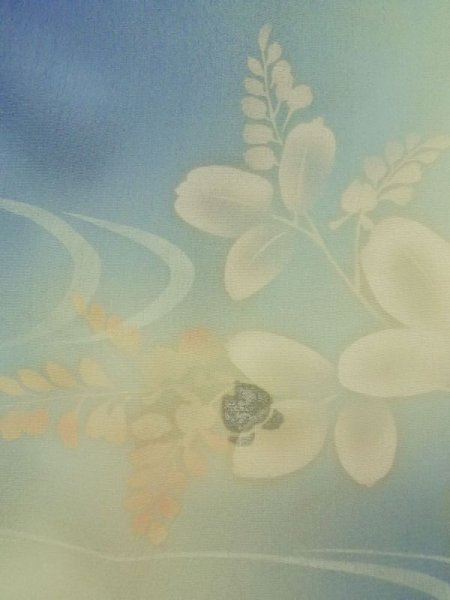 Photo6: K0408D Used Japanese   Off White Summer / Silk. Leaf,   (Grade D) (6)