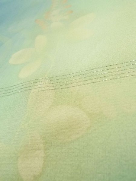 Photo11: K0408D Used Japanese   Off White Summer / Silk. Leaf,   (Grade D) (11)