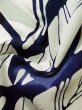 Photo13: K0414F Used Japanese   White Pour Dyed Yukata / Cotton. Leaf made in 1960-1970  (Grade C) (13)