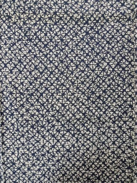 Photo4: K0414T Used Japanese   Indigo Blue YUKATA summer(made in Japan) / Cotton. Abstract pattern made in 1960-1970  (Grade B) (4)