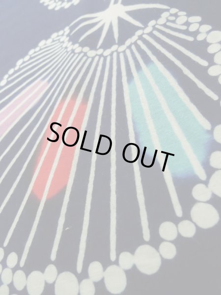 Photo11: K0421D Used Japanese   Indigo Blue Pour Dyed Yukata / Cotton.  paper fan pattern  (Grade D) (11)