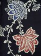 Photo3: K0421E Used Japanese   Indigo Blue Pour Dyed Yukata / Cotton/hemp Chinese flower,   (Grade C) (3)