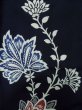 Photo4: K0421E Used Japanese   Indigo Blue Pour Dyed Yukata / Cotton/hemp Chinese flower,   (Grade C) (4)