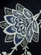 Photo6: K0421E Used Japanese   Indigo Blue Pour Dyed Yukata / Cotton/hemp Chinese flower,   (Grade C) (6)