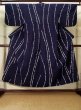 Photo1: K0426H Used Japanese   Indigo Blue YUKATA summer(made in Japan) / Cotton. Dot, made in 1960-1970  (Grade C) (1)