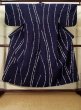 Photo1: K0426H Used Japanese   Indigo Blue YUKATA summer(made in Japan) / Cotton. Dot, made in 1960-1970  (Grade C) (1)