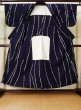 Photo2: K0426H Used Japanese   Indigo Blue YUKATA summer(made in Japan) / Cotton. Dot, made in 1960-1970  (Grade C) (2)