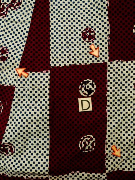 Photo18: K0426I Used Japanese   Red YUKATA summer(made in Japan) / Cotton. Flower, made in 1960-1970  (Grade C) (18)