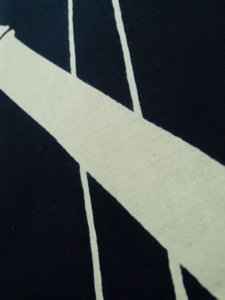 Photo11: K0426R Used Japanese   Indigo Blue YUKATA summer(made in Japan) / Cotton. Bamboo    made in 1960-1970  (Grade B) (11)