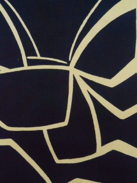 Photo8: K0426S Used Japanese   Indigo Blue YUKATA summer(made in Japan) / Cotton. Butterfly made in 1960-1970  (Grade C) (8)