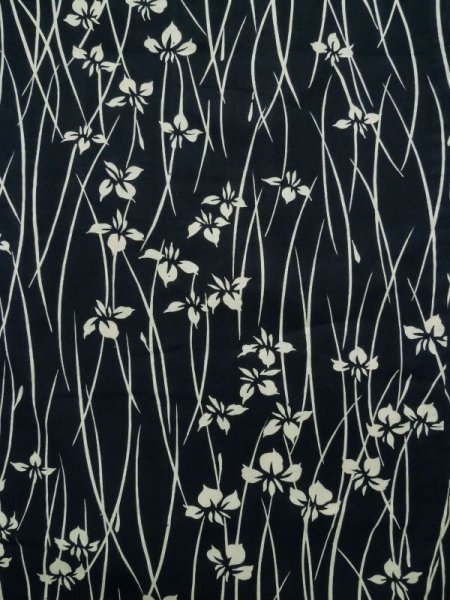 Photo4: K0426V Vintage Japanese women   Indigo Blue YUKATA summer(made in Japan) / Cotton. Iris   (Grade C) (4)