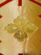 Photo4: K0506B Vintage Japanese Kimono   Gold FUKURO OBI sash Tortoise-shell pattern― Hexagonal pattern Silk.  (Grade B) (4)
