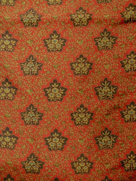 Photo5: K0512Y Vintage Japanese Kimono   Orange NAGOYA OBI sash Flower Silk. (5)