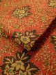 Photo12: K0512Y Vintage Japanese Kimono   Orange NAGOYA OBI sash Flower Silk. (12)