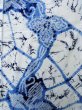 Photo4: K0526C Used Japanese   Blue YUKATA summer(made in Japan) / Cotton. Leaf, Arimatsu-Shibori, made in 1980-1990  (Grade C) (4)