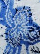 Photo6: K0526C Used Japanese   Blue YUKATA summer(made in Japan) / Cotton. Leaf, Arimatsu-Shibori, made in 1980-1990  (Grade C) (6)