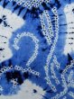 Photo7: K0526C Used Japanese   Blue YUKATA summer(made in Japan) / Cotton. Leaf, Arimatsu-Shibori, made in 1980-1990  (Grade C) (7)