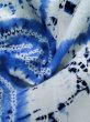 Photo12: K0526C Used Japanese   Blue YUKATA summer(made in Japan) / Cotton. Leaf, Arimatsu-Shibori, made in 1980-1990  (Grade C) (12)