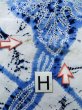 Photo22: K0526C Used Japanese   Blue YUKATA summer(made in Japan) / Cotton. Leaf, Arimatsu-Shibori, made in 1980-1990  (Grade C) (22)