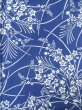 Photo3: K0526K Used Japanese   Pale Blue YUKATA summer(made in Japan) / Cotton. HAGI flower, made in 1980-1990  (Grade C) (3)