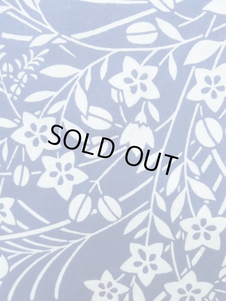 Photo6: K0526K Used Japanese   Pale Blue YUKATA summer(made in Japan) / Cotton. HAGI flower, made in 1980-1990  (Grade C) (6)