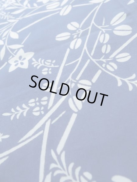 Photo10: K0526K Used Japanese   Pale Blue YUKATA summer(made in Japan) / Cotton. HAGI flower, made in 1980-1990  (Grade C) (10)