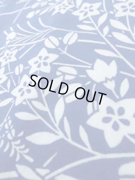 Photo11: K0526K Used Japanese   Pale Blue YUKATA summer(made in Japan) / Cotton. HAGI flower, made in 1980-1990  (Grade C) (11)