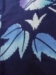 Photo10: K0526P Used Japanese   Indigo Blue Pour Dyed Yukata / Cotton/hemp  morning glory pattern, made in 1970-1980  (Grade C) (10)