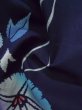 Photo13: K0526P Used Japanese   Indigo Blue Pour Dyed Yukata / Cotton/hemp  morning glory pattern, made in 1970-1980  (Grade C) (13)