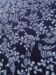 Photo8: K0526Q Used Japanese   Indigo Blue YUKATA summer(made in Japan) / Cotton. Flower, made in 1970-1980  (Grade B) (8)