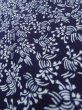 Photo9: K0526Q Used Japanese   Indigo Blue YUKATA summer(made in Japan) / Cotton. Flower, made in 1970-1980  (Grade B) (9)