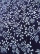 Photo10: K0526Q Used Japanese   Indigo Blue YUKATA summer(made in Japan) / Cotton. Flower, made in 1970-1980  (Grade B) (10)