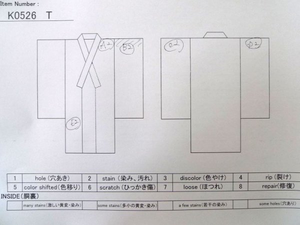Photo14: K0526T Used Japanese   Indigo Blue Pour Dyed Yukata / Cotton. Flower, made in 1970-1980  (Grade B) (14)