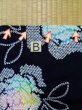 Photo16: K0526T Used Japanese   Indigo Blue Pour Dyed Yukata / Cotton. Flower, made in 1970-1980  (Grade B) (16)