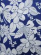 Photo4: K0526X Used Japanese   Blue YUKATA summer(made in Japan) / Cotton. Flower, made in 1980-1990  (Grade C) (4)