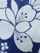 Photo7: K0526X Used Japanese   Blue YUKATA summer(made in Japan) / Cotton. Flower, made in 1980-1990  (Grade C) (7)