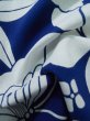 Photo12: K0526X Used Japanese   Blue YUKATA summer(made in Japan) / Cotton. Flower, made in 1980-1990  (Grade C) (12)