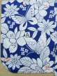 Photo15: K0526X Used Japanese   Blue YUKATA summer(made in Japan) / Cotton. Flower, made in 1980-1990  (Grade C) (15)