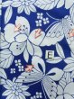 Photo19: K0526X Used Japanese   Blue YUKATA summer(made in Japan) / Cotton. Flower, made in 1980-1990  (Grade C) (19)