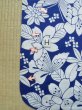 Photo22: K0526X Used Japanese   Blue YUKATA summer(made in Japan) / Cotton. Flower, made in 1980-1990  (Grade C) (22)