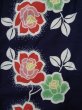 Photo3: K0526Z Used Japanese   Indigo Blue Pour Dyed Yukata / Cotton. Rose made in 1970-1980  (Grade B) (3)