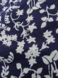 Photo10: K0527A Used Japanese   Indigo Blue YUKATA summer(made in Japan) / Cotton. Flower, made in 1970-1980  (Grade C) (10)