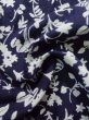 Photo11: K0527A Used Japanese   Indigo Blue YUKATA summer(made in Japan) / Cotton. Flower, made in 1970-1980  (Grade C) (11)