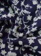 Photo12: K0527A Used Japanese   Indigo Blue YUKATA summer(made in Japan) / Cotton. Flower, made in 1970-1980  (Grade C) (12)