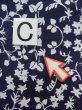 Photo16: K0527A Used Japanese   Indigo Blue YUKATA summer(made in Japan) / Cotton. Flower, made in 1970-1980  (Grade C) (16)
