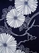 Photo3: K0527B Used Japanese   Indigo Blue YUKATA summer(made in Japan) / Cotton. Flower, made in 1970-1980  (Grade C) (3)