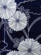 Photo4: K0527B Used Japanese   Indigo Blue YUKATA summer(made in Japan) / Cotton. Flower, made in 1970-1980  (Grade C) (4)