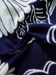 Photo12: K0527B Used Japanese   Indigo Blue YUKATA summer(made in Japan) / Cotton. Flower, made in 1970-1980  (Grade C) (12)