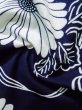 Photo13: K0527B Used Japanese   Indigo Blue YUKATA summer(made in Japan) / Cotton. Flower, made in 1970-1980  (Grade C) (13)