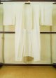 Photo1: K0602C Used Japanese   Off White JUBAN undergarment / Silk.    (Grade C) (1)